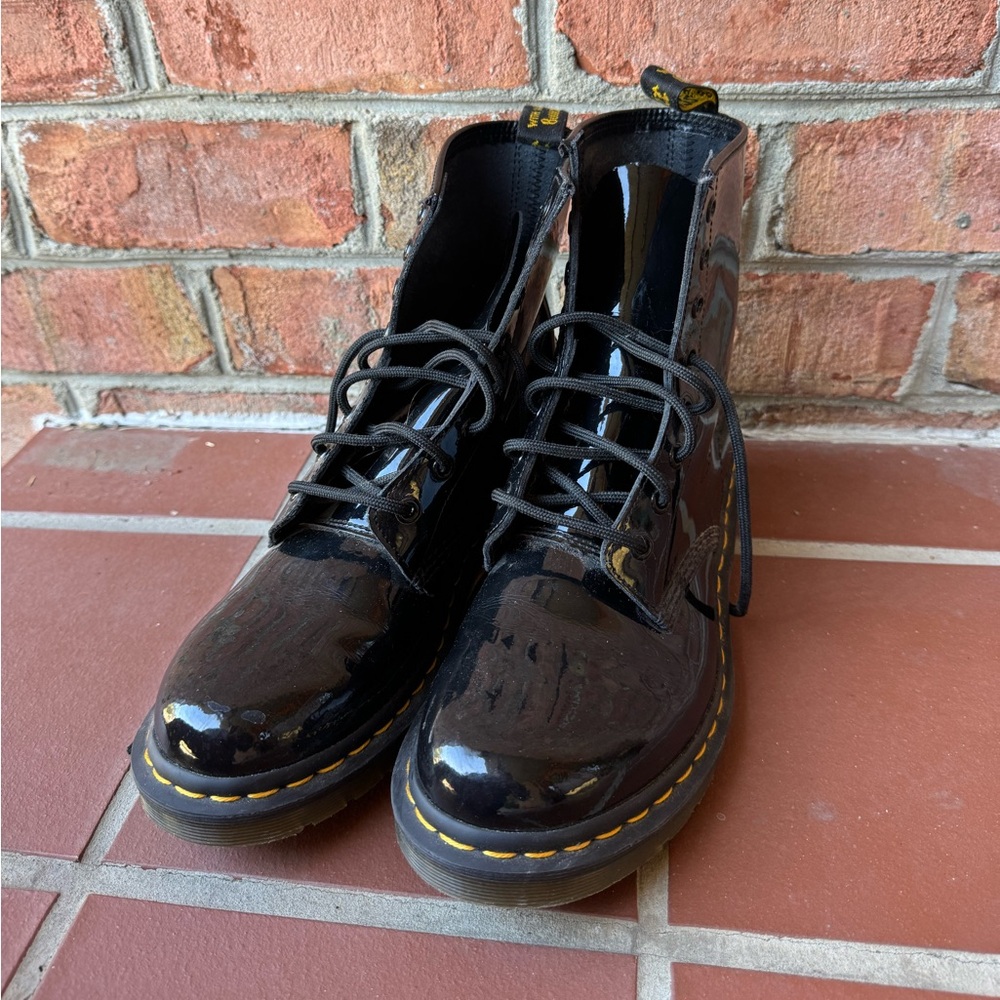 Dr. Martens Women's 1460 Patent Leather Combat Boot- SIZE 9